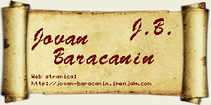 Jovan Baračanin vizit kartica